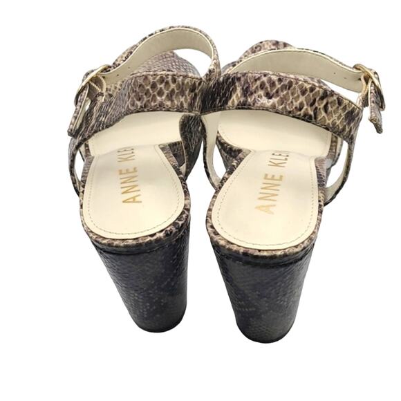 Anne Klein Women's Ventura Ankle Strap Dress Sandals – Size 8.5, Snakeskin Print - Picture 6 of 8
